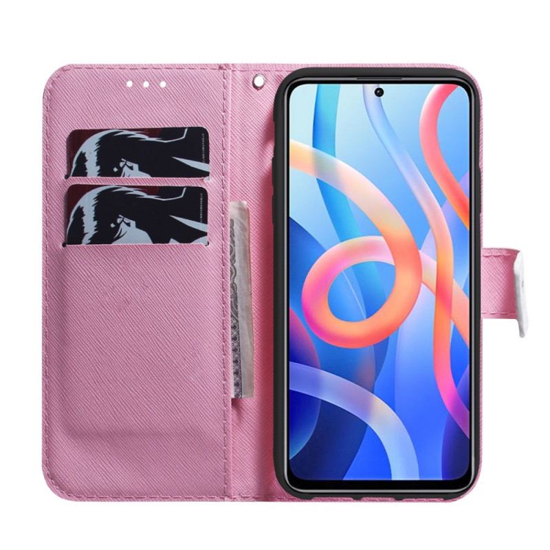 Flip Cover Poco M4 Pro 5G Blomst Støvet Pink