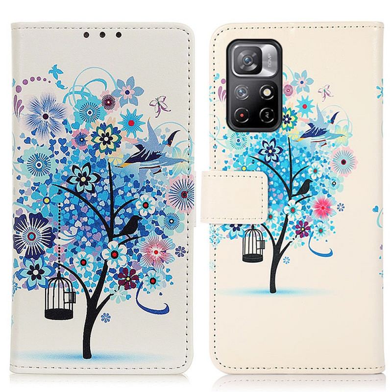 Flip Cover Poco M4 Pro 5G Blomstrende Træ