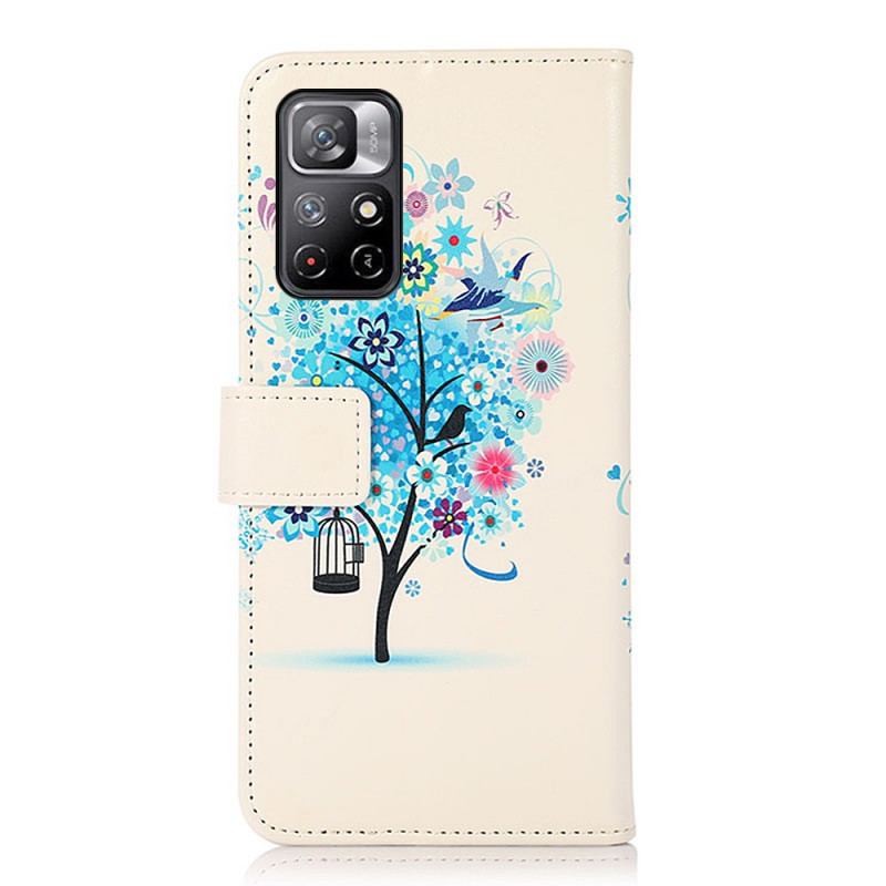 Flip Cover Poco M4 Pro 5G Blomstrende Træ