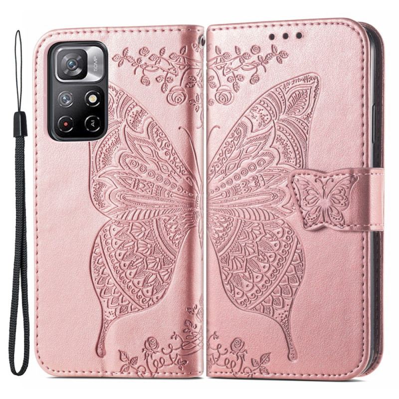 Flip Cover Poco M4 Pro 5G Halve Sommerfugle