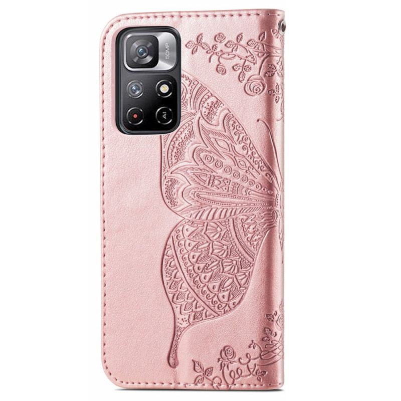 Flip Cover Poco M4 Pro 5G Halve Sommerfugle