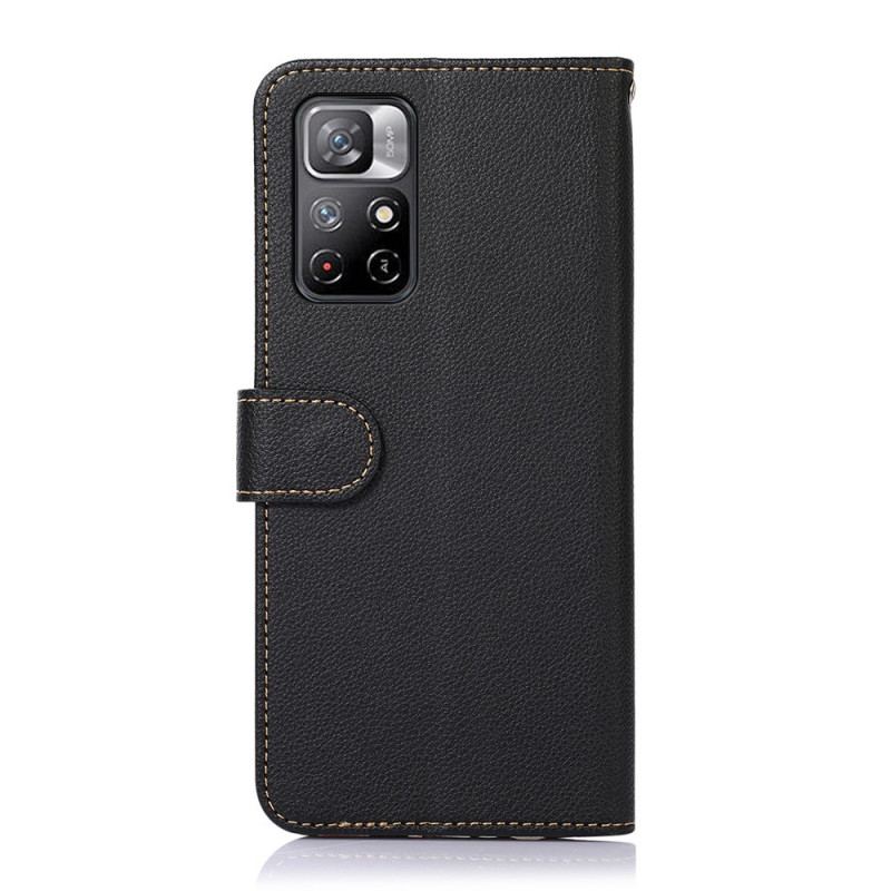 Flip Cover Poco M4 Pro 5G Lychee Style Rfid Khazneh