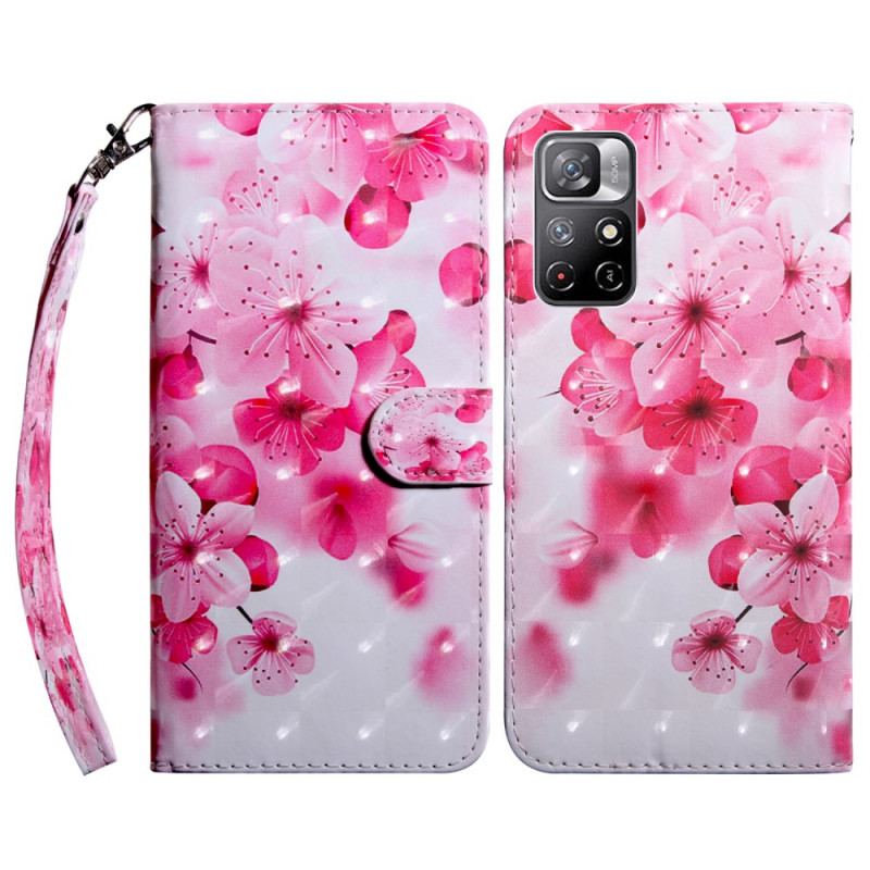 Flip Cover Poco M4 Pro 5G Lyserøde Blomster