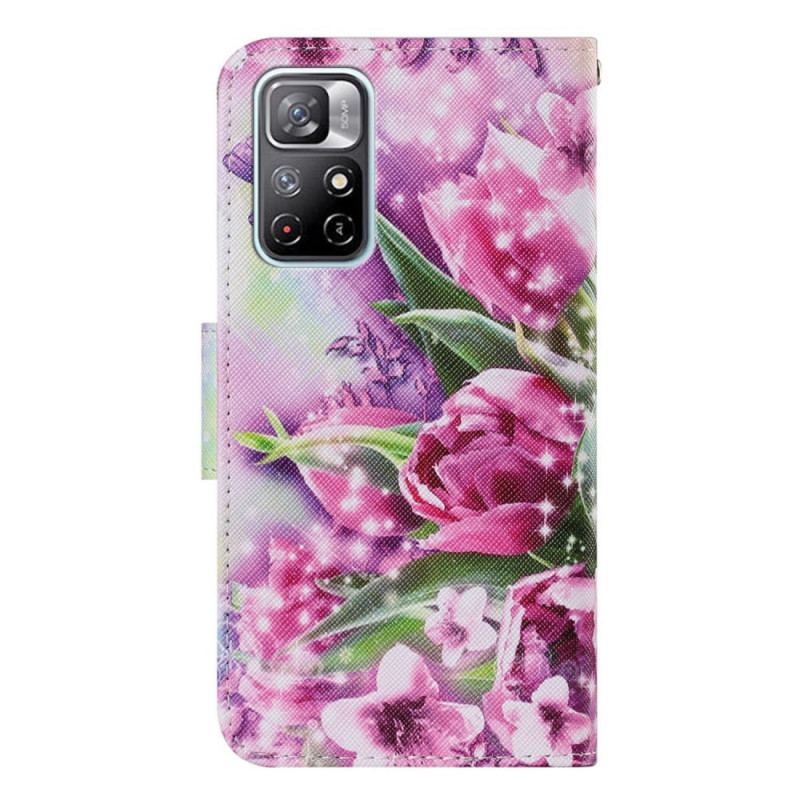 Flip Cover Poco M4 Pro 5G Sommerfugl Og Lotus