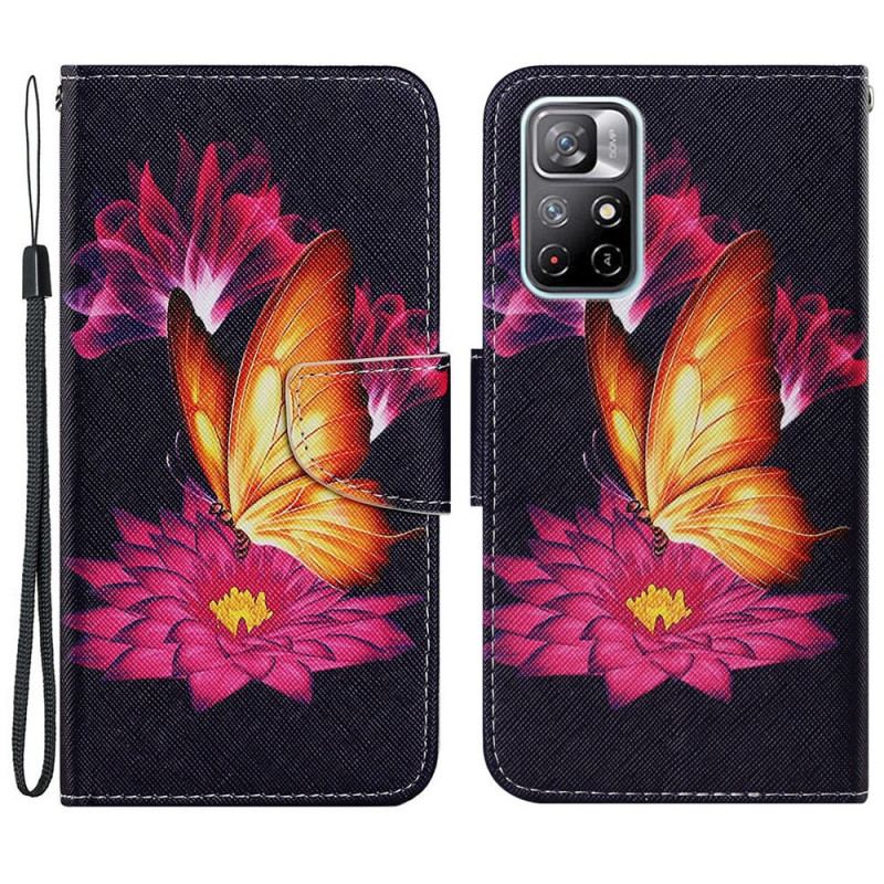 Flip Cover Poco M4 Pro 5G Sommerfugl Og Lotus