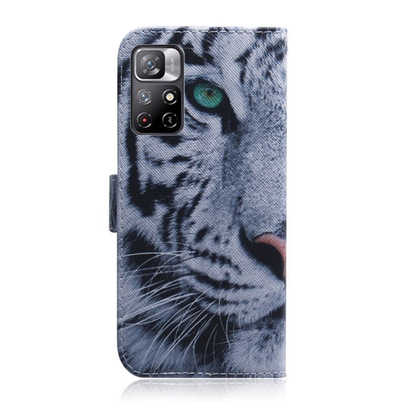 Flip Cover Poco M4 Pro 5G Tiger Ansigt