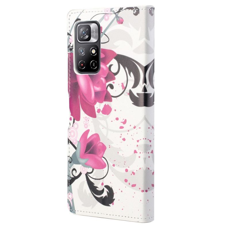 Flip Cover Poco M4 Pro 5G Tropiske Blomster