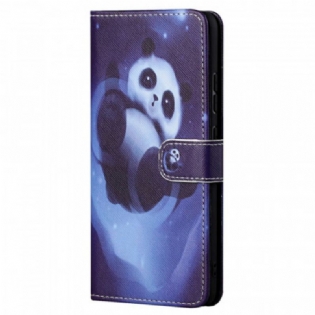 Læder Cover Poco M4 Pro 5G Med Snor Panda Space Med Snor