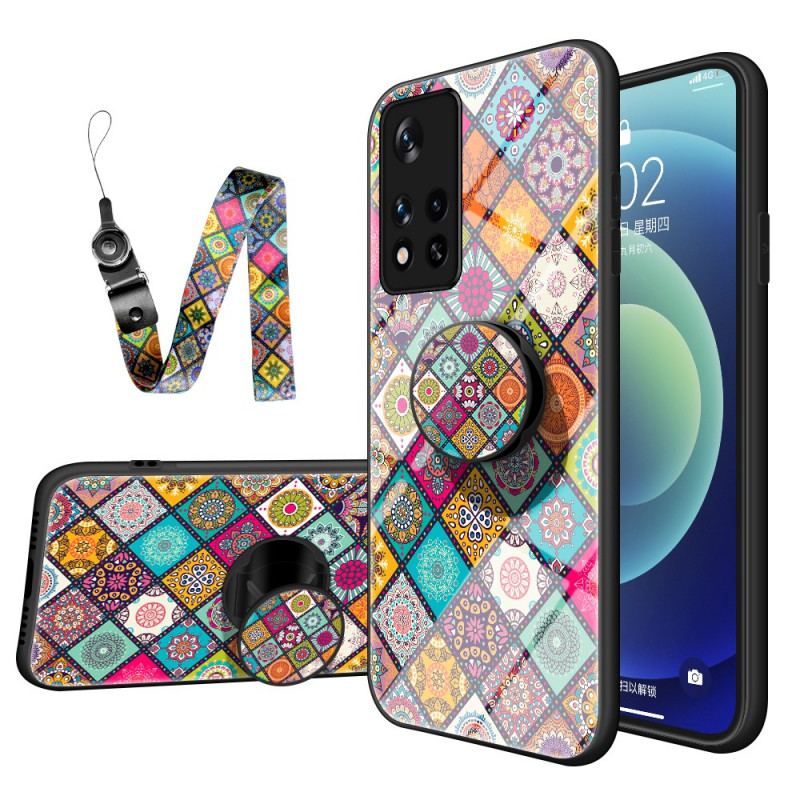 Mobilcover Poco M4 Pro 5G Patchwork Magnetisk Holder