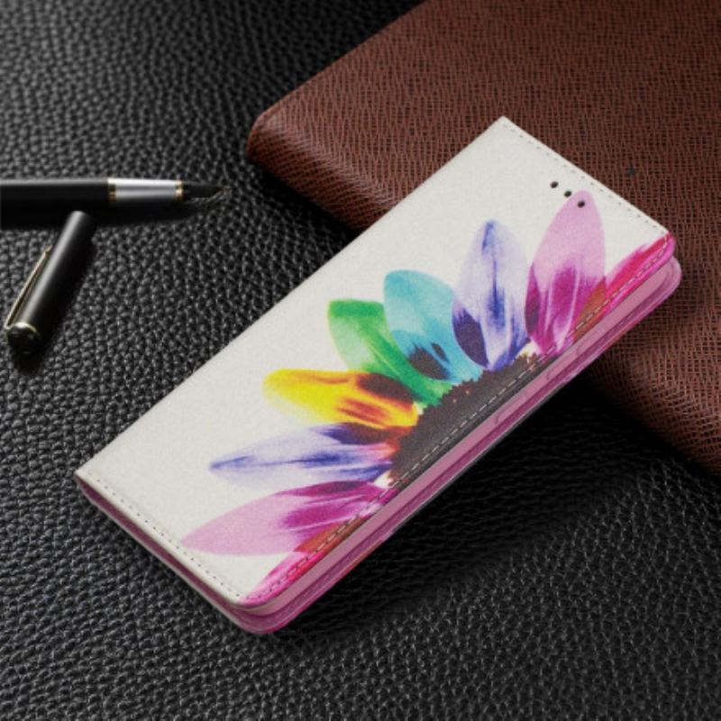 Cover Samsung Galaxy A52 4G / A52 5G / A52s 5G Flip Cover Akvarel Blomst