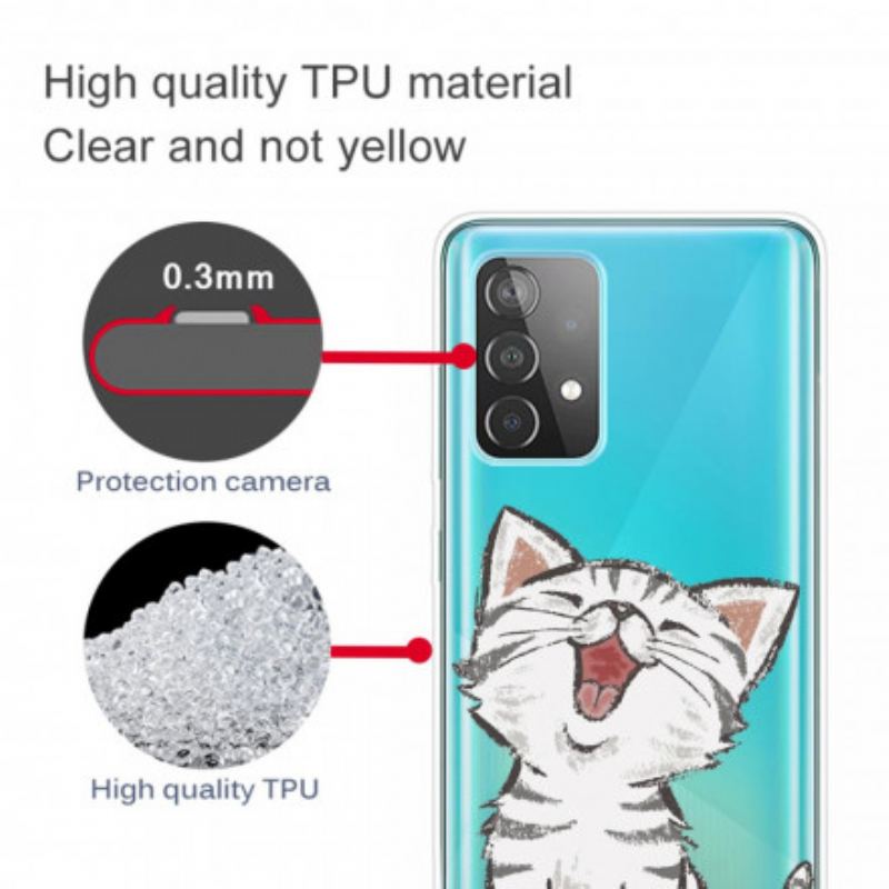 Cover Samsung Galaxy A52 4G / A52 5G / A52s 5G Sød Kat