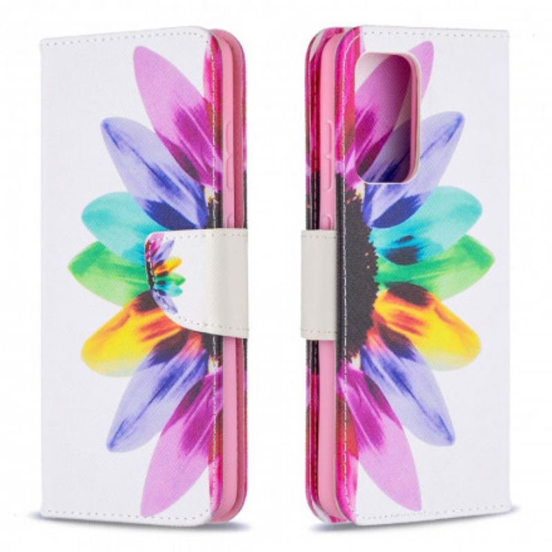 Flip Cover Samsung Galaxy A52 4G / A52 5G / A52s 5G Akvarel Blomst