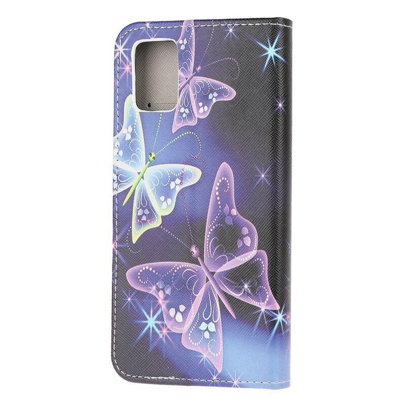 Flip Cover Samsung Galaxy A52 4G / A52 5G / A52s 5G Neon Sommerfugle