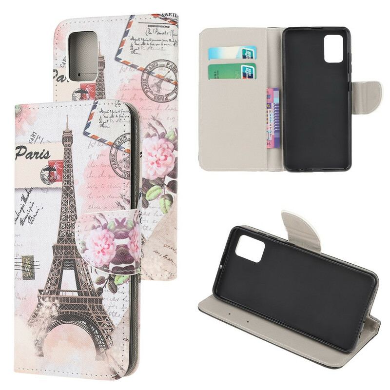 Flip Cover Samsung Galaxy A52 4G / A52 5G / A52s 5G Retro Eiffeltårnet