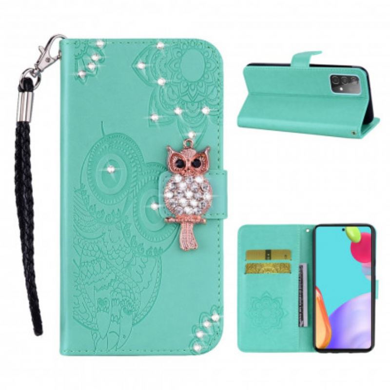 Flip Cover Samsung Galaxy A52 4G / A52 5G / A52s 5G Ugle Mandala Og Charm