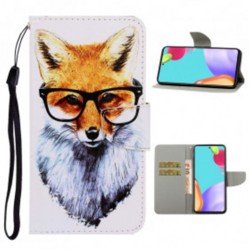 Læder Cover Samsung Galaxy A52 4G / A52 5G / A52s 5G Med Snor Brainy Fox Med Rem