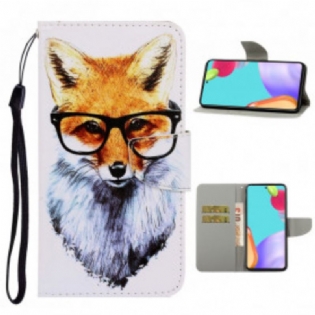 Læder Cover Samsung Galaxy A52 4G / A52 5G / A52s 5G Med Snor Brainy Fox Med Rem