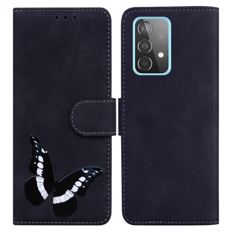 Læder Cover Samsung Galaxy A52 4G / A52 5G / A52s 5G Skin-touch Butterfly