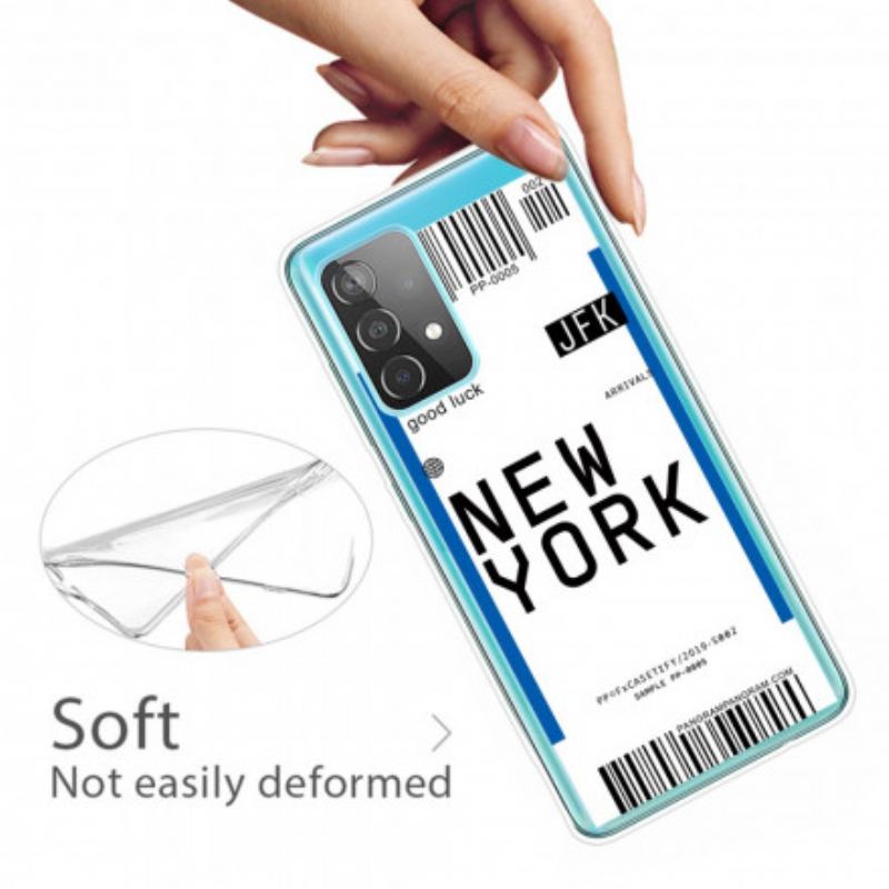 Mobilcover Samsung Galaxy A52 4G / A52 5G / A52s 5G Boardingkort Til New York