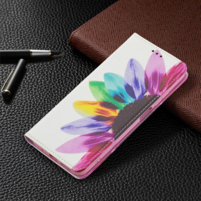 Cover Xiaomi Redmi 10 Flip Cover Akvarel Blomst