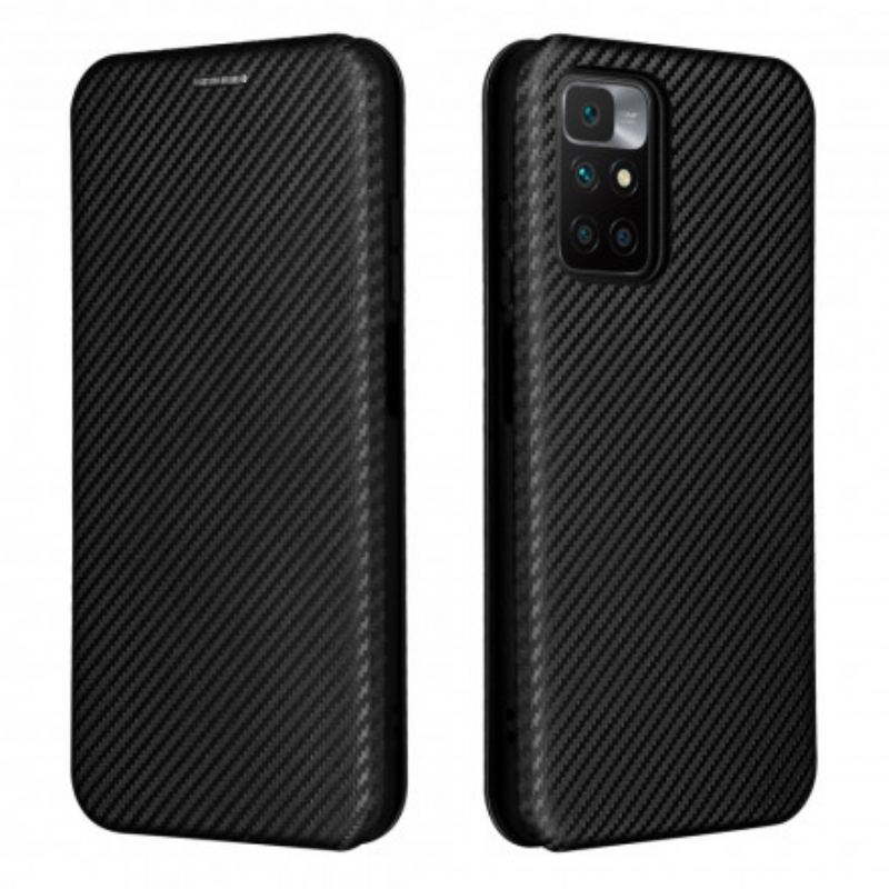 Cover Xiaomi Redmi 10 Flip Cover Farvet Carbon Silikone