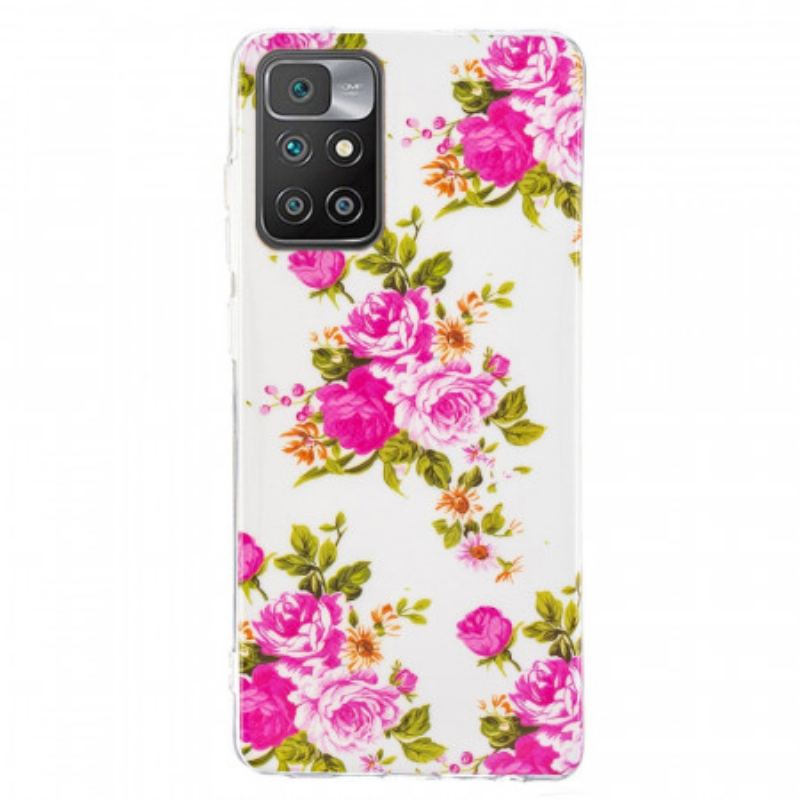 Cover Xiaomi Redmi 10 Fluorescerende Liberty-blomster