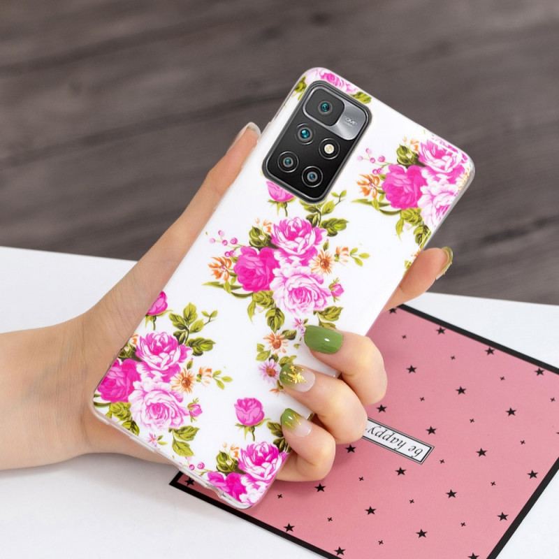 Cover Xiaomi Redmi 10 Fluorescerende Liberty-blomster