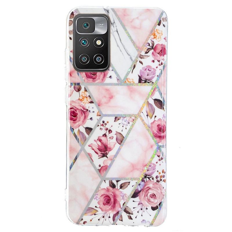 Cover Xiaomi Redmi 10 Marmorerede Blomster