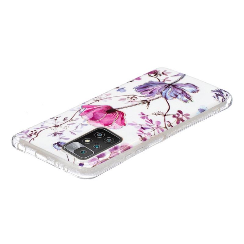 Cover Xiaomi Redmi 10 Marmorerede Blomster