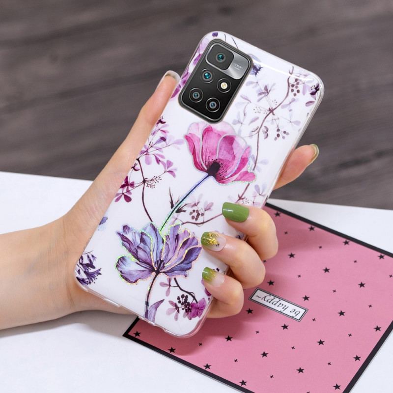 Cover Xiaomi Redmi 10 Marmorerede Blomster