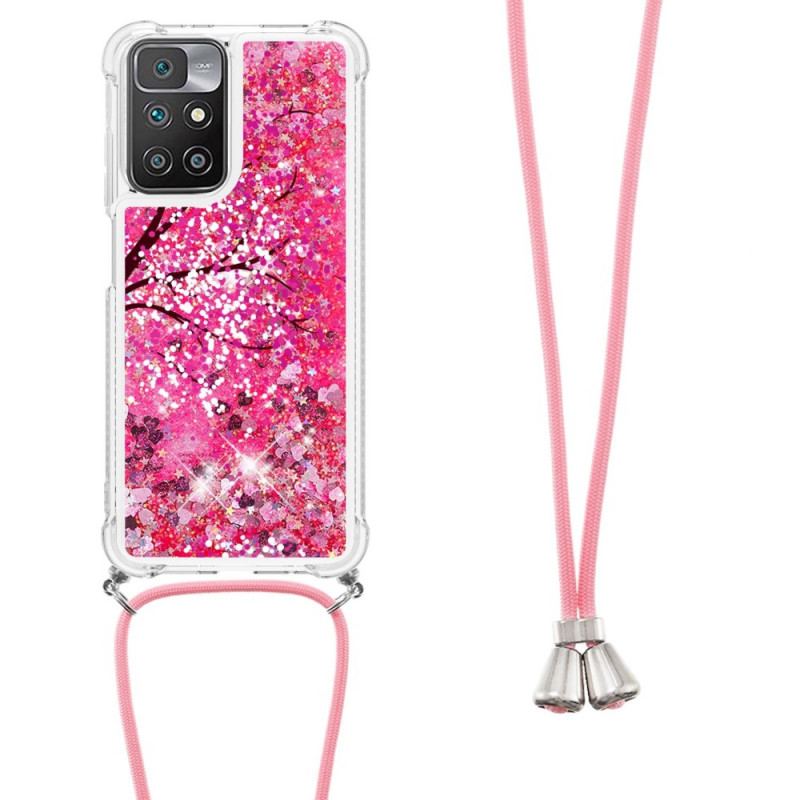 Cover Xiaomi Redmi 10 Med Snor Sequin Snøretræ