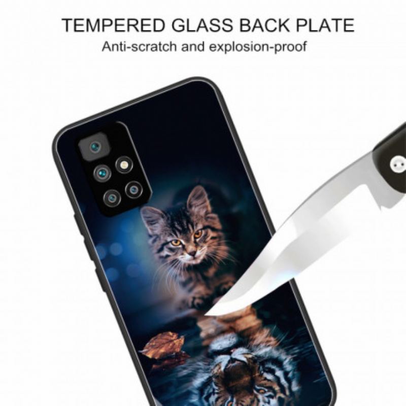 Cover Xiaomi Redmi 10 Mit Tiger Hærdet Glas