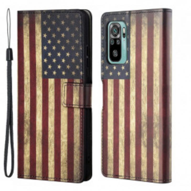 Flip Cover Xiaomi Redmi 10 Amerikansk Flag