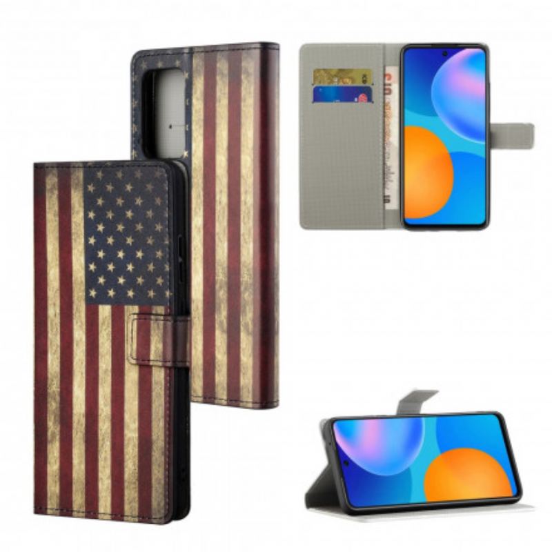 Flip Cover Xiaomi Redmi 10 Amerikansk Flag