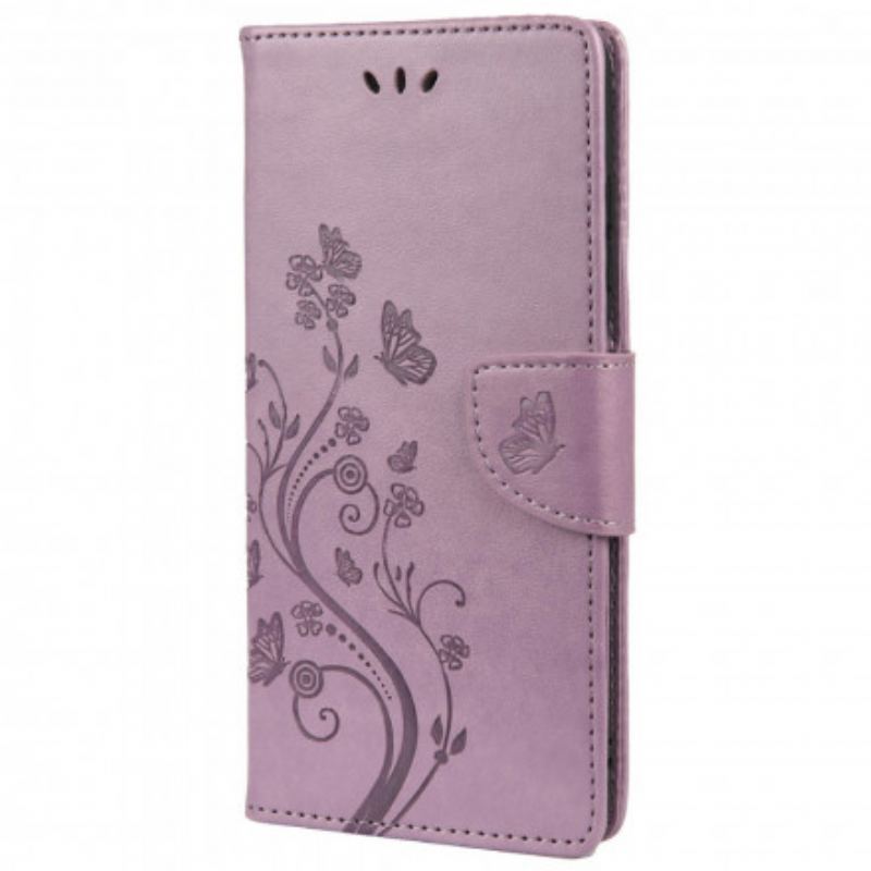 Flip Cover Xiaomi Redmi 10 Asiatiske Sommerfugle Og Blomster