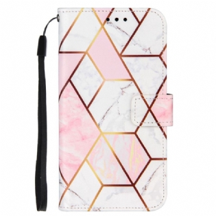 Flip Cover Xiaomi Redmi 10 Geometrisk Marmor