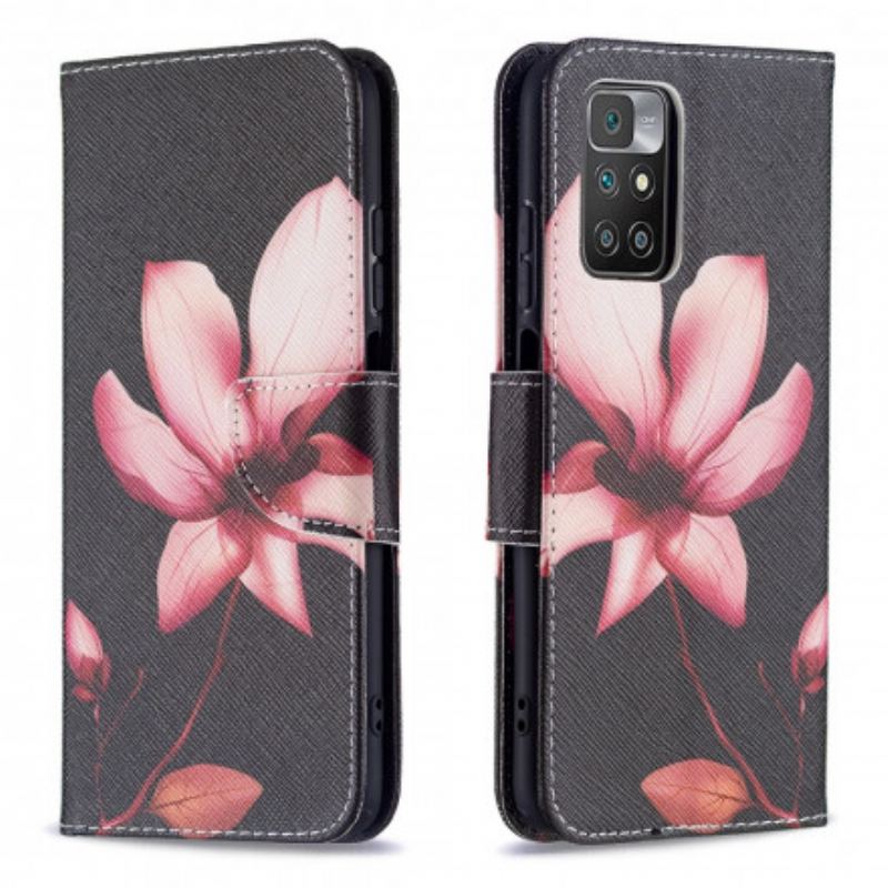 Flip Cover Xiaomi Redmi 10 Lyserød Blomst