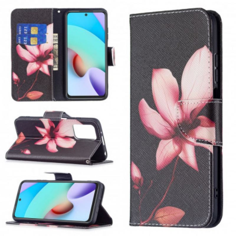 Flip Cover Xiaomi Redmi 10 Lyserød Blomst