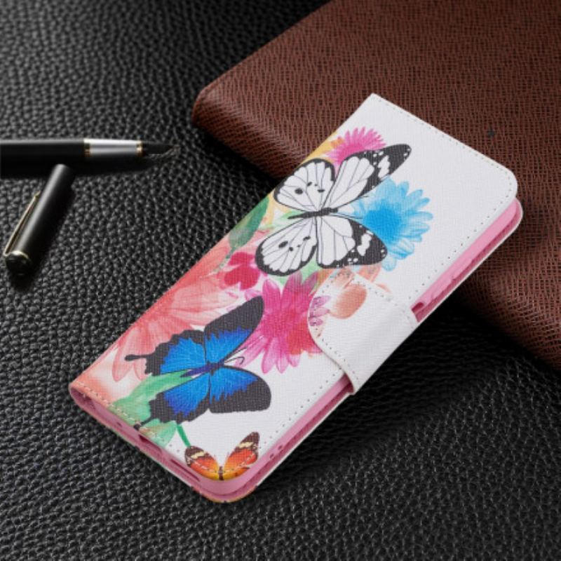 Flip Cover Xiaomi Redmi 10 Malede Sommerfugle Og Blomster