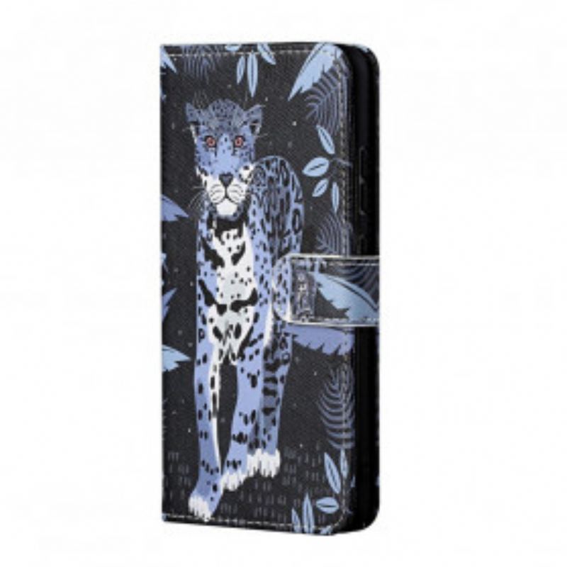 Flip Cover Xiaomi Redmi 10 Med Snor Strappy Leopard