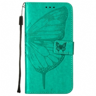 Flip Cover Xiaomi Redmi 10 Sommerfugledesign Med Snor