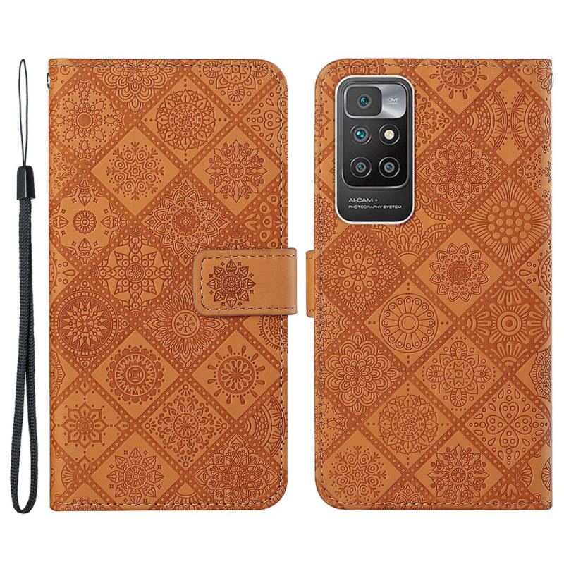 Læder Cover Xiaomi Redmi 10 Tapestry Mønster