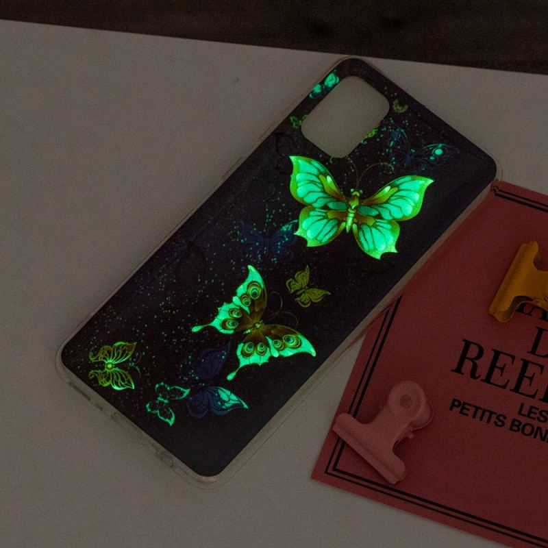 Mobilcover Xiaomi Redmi 10 Fluorescerende Sommerfugle