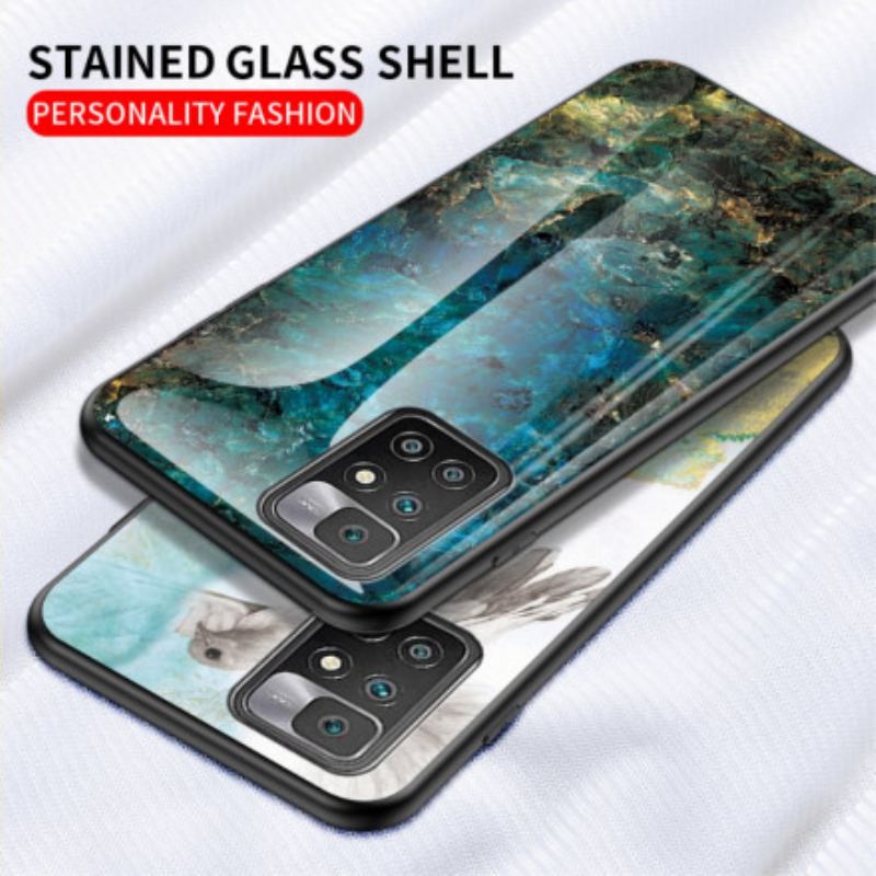 Mobilcover Xiaomi Redmi 10 Marmorfarver Hærdet Glas