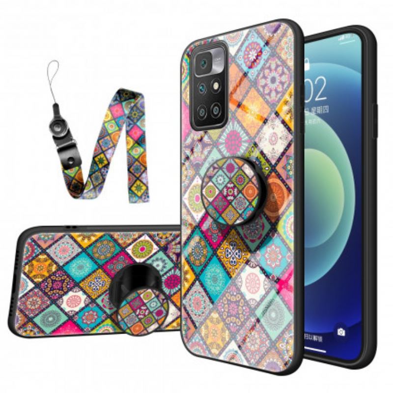 Mobilcover Xiaomi Redmi 10 Patchwork Magnetisk Holder