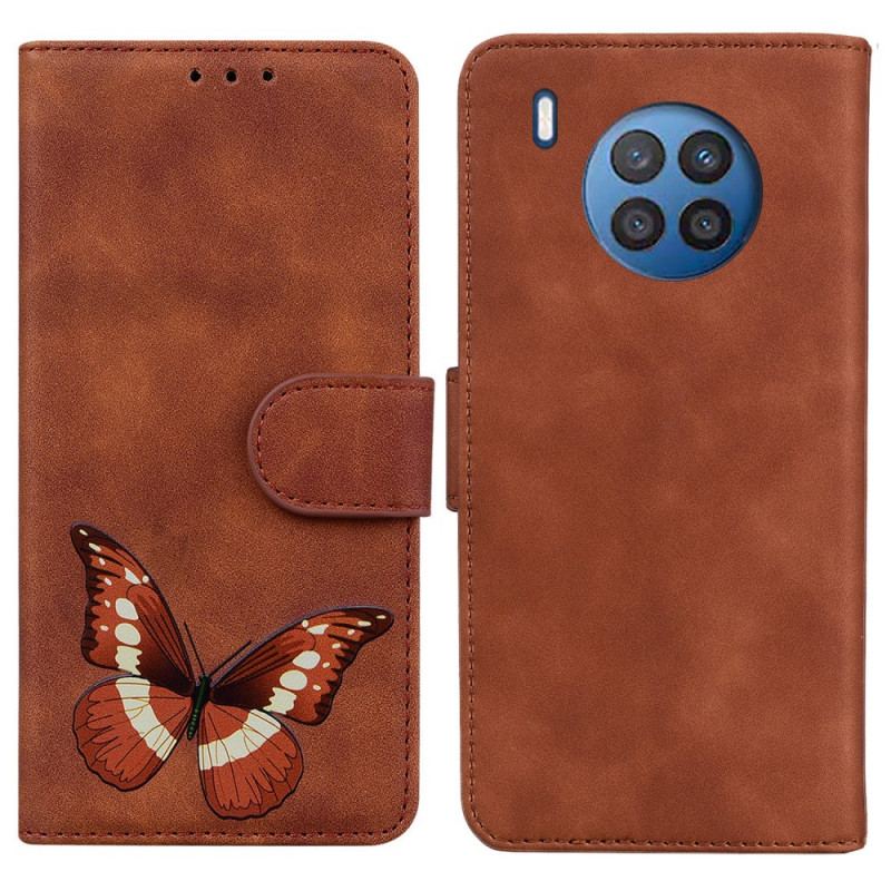 Flip Cover Honor 50 Lite Skin-touch Butterfly