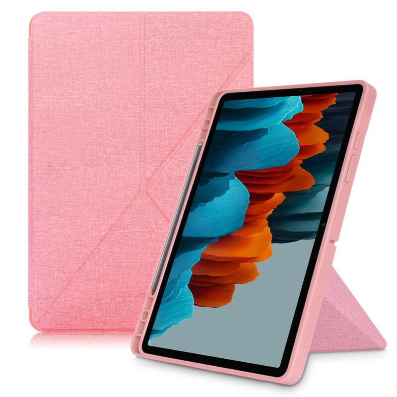 Cover Samsung Galaxy Tab S7 FE Origami Stof Tekstur