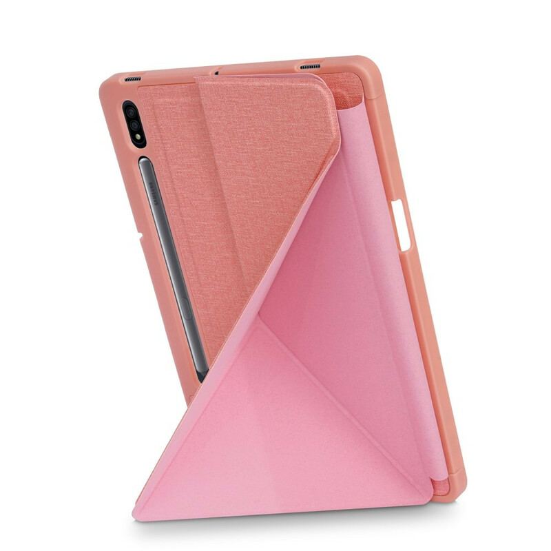 Cover Samsung Galaxy Tab S7 FE Origami Stof Tekstur