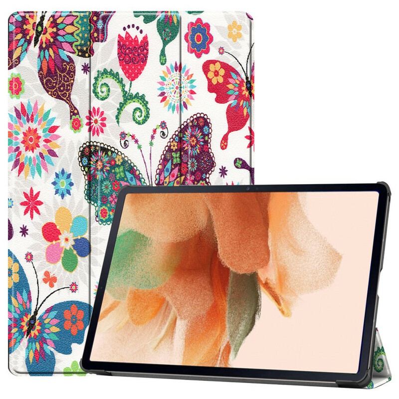 Cover Samsung Galaxy Tab S7 FE Vintage Blomsterpenneholder