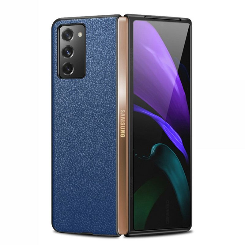 Cover Samsung Galaxy Z Fold 2 Ægte Litchi Læder